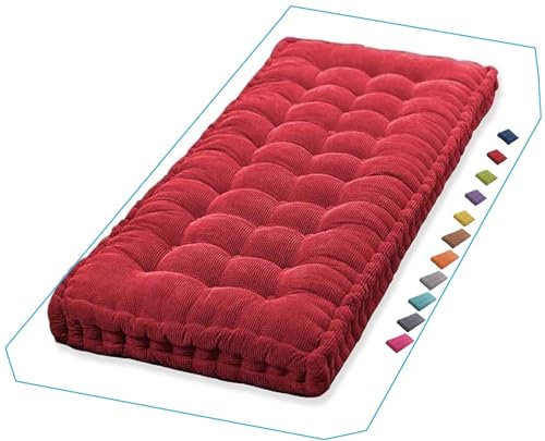 Hollywoodschaukel für den Außenbereich, mit Rückenlehne, 1-, 3-Sitzer, verdickte Rattan-Hängematte für Garten, Terrasse, Rasen, Möbel, Rot, 200,7 x 55,9 cm