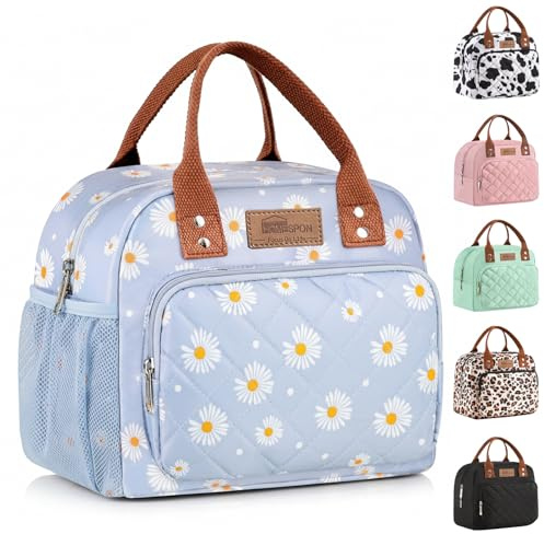 HOMESPON Isolierte Lunchtasche für Frauen Männer Damen Arbeit Erwachsene Cool Tote Box Container mit Seitentaschen
