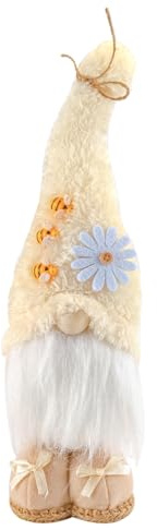 VOANZO Adorabile Gnomo Ape Primaverile Decorativo, Bambola Gnomo Senza Volto con api e Girasoli, Perfetto per Decorare la Cucina della casa in Stile Fattoria.