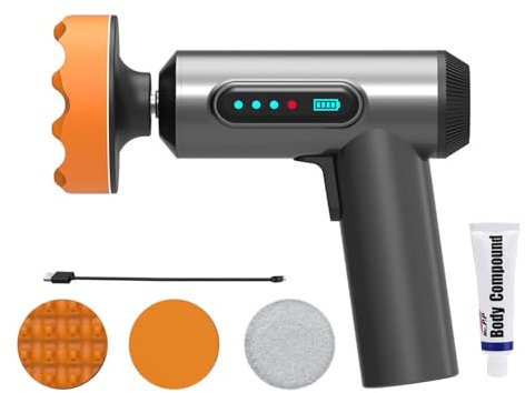 Lucidatrice wireless per auto, kit lucidatrice per auto senza fili, ricarica USB, display digitale per dettagli e ceratura auto domestiche