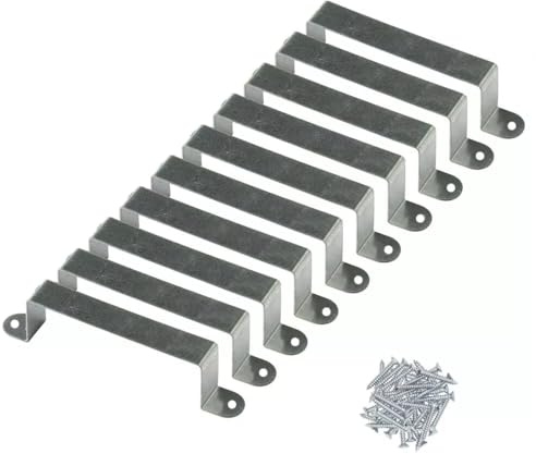 Lot de 20 supports de poteau de clôture en acier galvanisé, supports de clôture robustes et clips de panneau de clôture, adaptés pour les poteaux en béton ou en bois, convient aux poteaux de 10,2 cm