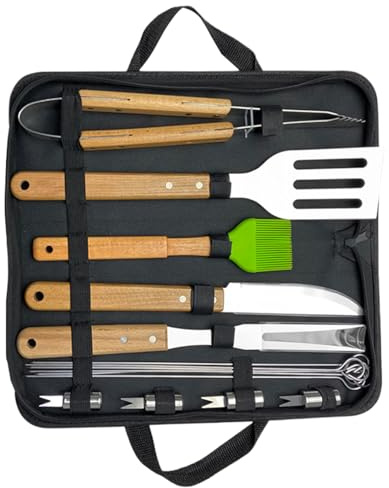 Grillverktyg - Grilltillbehörsset, matlagningstillbehör i rostfritt stål spatel borste klämma för trädgård picknick utomhus