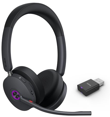 Yealink WH68 DECT & Bluetooth kabelloses Dual Headset | Microsoft Teams Zertifiziert | mit Dongle