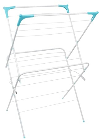JVL 2 Tier Clothes Drying Airer, White