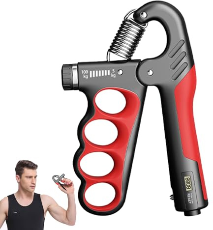 Électronique Grip Musculation Main Avec Compteur, avants Bras Muscu Trainer Avec Écran LCD, Réglable De 5 À 100kg, Entraîneur De Force De Préhension Pour Le Sport Renforcer Les avants-Bras