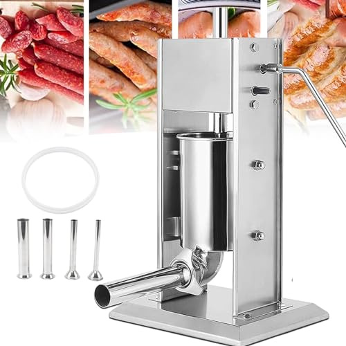 Sausage Stuffer Maker, Vertical Manual Sausage Stuffer Machine, 3L Capacity, Kitchen Food Processor, Essential Home Appliance