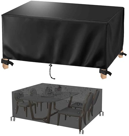 Fundas Protectoras para Muebles de Jardin 110x110cm Cubierta Protectora Impermeable de Juego Cubos de Ratán para Exteriores 110x110x110cm/LxWxH Tela Oxford Resistente Cubierta para Mesa de Jardín