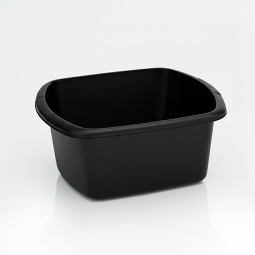 besto Washing Up Bowl for Sink | 7 Liter Small Rectangle Kitchen Sink Bowls | Black Wash Up Basin Bowl for Kitchen Sinks