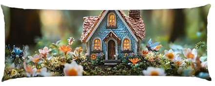 Cuscino Corpo Cuscino Gravidanza 160x50cm, Supporto Total Body Ergonomico, Copricuscini Allattamento e Maternità con Federa Velluto Lavabile, per Schiena, Pancia e Gamb (Cottage Vista) p-684
