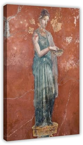 Pompeji Fresko Kunstdruck auf Leinwand, Motiv: alte römische Frau, Schlafzimmer, Dekoration, Landschaft, Büro, Raumdekoration, Geschenk, 20 x 30 cm
