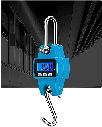 Escala colgante Báscula colgante portátil de 300kg, Mini gancho peso alta resistencia electrónico Industrial, báscula grúa Digital LCD, pesaje, herramienta granja(Blauw)