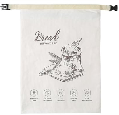 Beeswax Bread Bags for Sourdough Reusable Large Homemade Packaging with | Bread Bag Beeswax Lined for Fresh Home Bakery Freezer Kitchen Produce Baking Cheese Sandwich