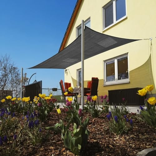 Maanta – Vela Ombreggiante Triangolare in HDPE 4x4x4m Bianco – Protezione UV Antimuffa per Giardino e Terrazza