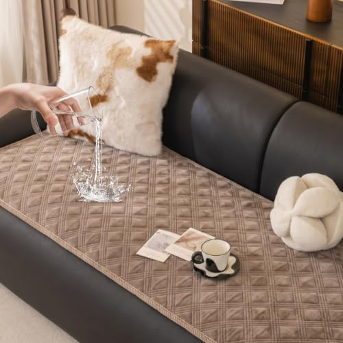 Skoglund Water Resistant Sofa Cover,Pet Sofa Cover Washable Soft Thick 1 2 3 Seater, Couch Protector for Dogs,Non-Slip Couch Cover, Furniture Sofa Protection for Living Room (Brown, 70 * 150 cm)