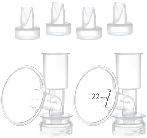 Non-Insert, One-Piece Small Flange Kit for Ameda Purely Yours, Ultra Breastpump (Flange 22 mm), with Duckbill; Made by Maymom