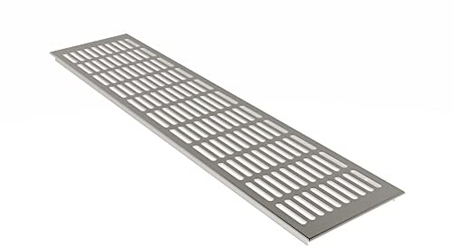 MS Beschläge® Lüftungsgitter Stegblech Lüftung aus Aluminium 130mm x 400mm in verschiedenen Farben (Edelstahl eloxiert - E6C31)