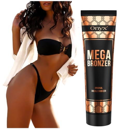 Onyx Mega Bronzer Solarium Creme | Weiße Bräunungscreme mit Bronzer | Für Solarium, Sonnenstudio & Außenbräune | Dunkle Bräune ohne Streifen | Intensive Bräune | Tiefe Bräunung | Schnelleres Tanning