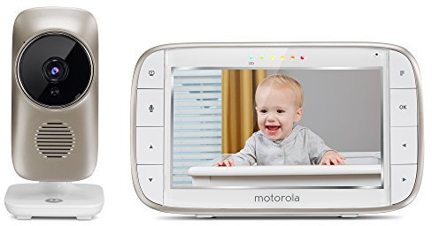 Motorola MBP 845 Connect - Wi-Fi baby monitor video con schermo LCD a colori da 5.0, modo eco e rileva rumori, movimento e temperatura, bianco