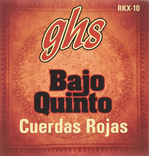 GHS Saiten rkx-10 rot beschichtetem Edelstahl Bajo Quinto Saiten, Loop Ende – Cuerdas Rojas