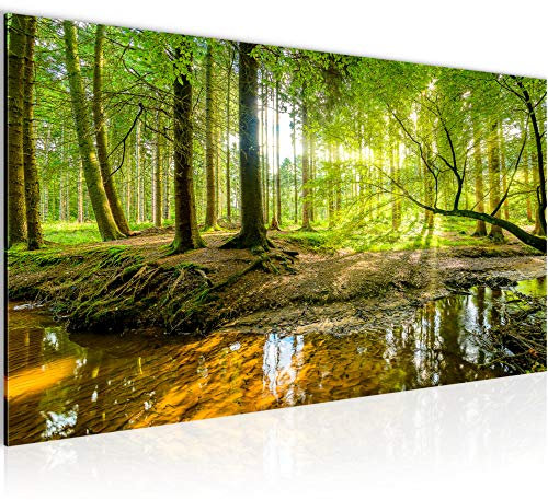 Runa Art Quadri Moderni Foresta paesaggio 1 Pezzo L'immagine Tela Non Tessuta Soggiorno Corridoio Natura Verde 611712a