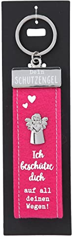 Depesche 10890.009 Schlüsselanhänger aus Filz, mit Schutzengel und Aufschrift, pink, ca. 15 cm