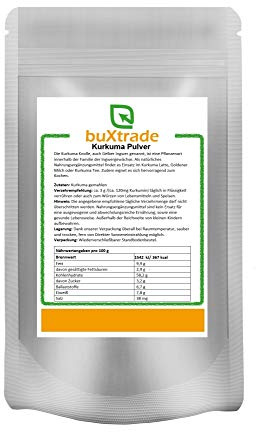 1 kg | Kurkuma Pulver | Goldene Milch | Nahrungsergänzungsmittel | Pulver | Gelber Ingwer| Curcuma | Buxtrade