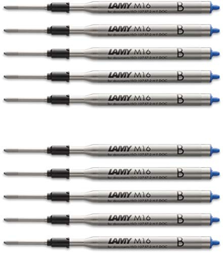 LAMY Großraum Kugelschreibermine M16, blau, Strichbreite B (B, Blau, 10)