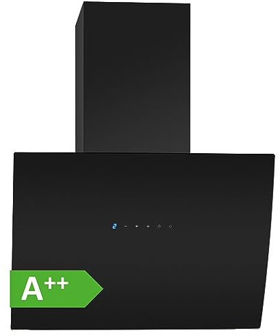 Bomann® Dunstabzugshaube 60cm mit bürstenlosem DC-Motor | Dunstabzugshaube Umluft oder Abluftbetrieb | Kopffreihaube mit 3 Stufen | Schräghaube mit Auto Opening & 5-lagiger Aluminium-Filter | DU 7605