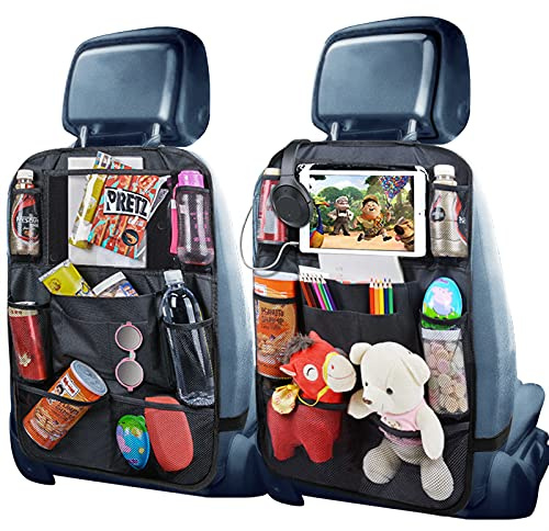 Backseat Organizer for Kids with USB/Headphone Hole - 2 Pack