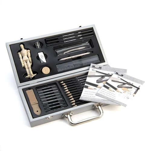 Royal Langnickel Skizzier-Holzkisten-Set.