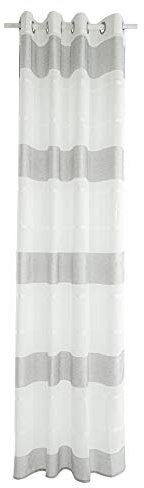 Homing blickdichter Vorhang mit Ösen Weiss-grau (1Stück) 245 x 140 cm (HxB) 5482-00