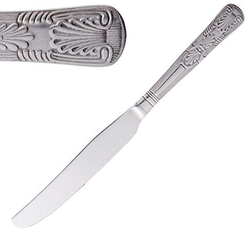 Kings Pattern Cutlery Stainless Steel Restaurant Knife Fork Tea Spoon Table Spoon Soup Spoon - Packs of 12/6 (Kings Table Knives Pack of 12)