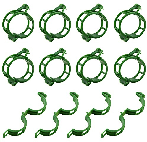 KINGLAKE 200 Stück Pflanzenclips, Pflanzenklammern Tomatenclips, Pflanzen Tomaten Clips, Tomatenklammern, Rankhilfe Klammern, Pflanzenstützclip für Kletterpflanzen Gurken-Grün