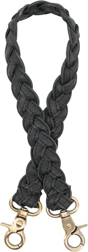 HOLZRICHTER Berlin Flechtgurt No 2-1 schwarz-anthrazit – Handgefertigter Tragegurt aus geflochtenem Premium-Leder