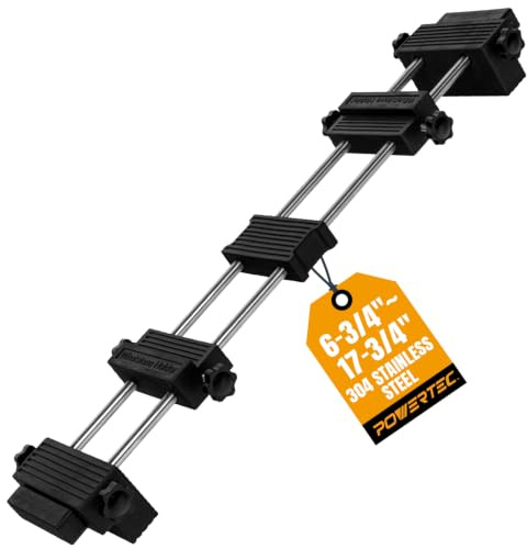POWERTEC 71671 Schleifstein-Basishalter, verstellbare Spülbeckenbrücke 8,9 cm bis 36,6 cm, rutschfeste Unterseite, funktioniert mit Wassersteinen, Ölsteinen und Schleifstein-Diamantsteinen