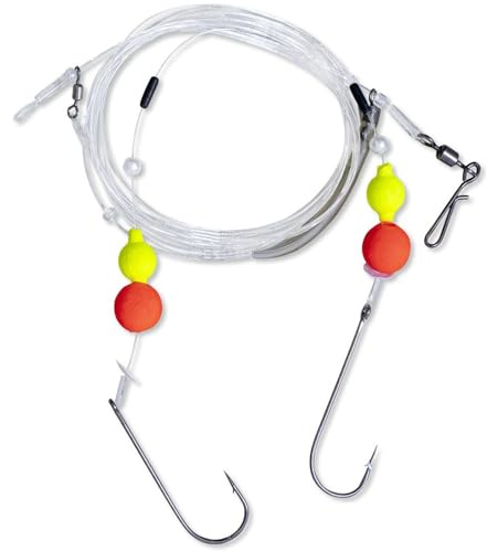 Zebco Premium Trailing Brandungsvorfach Mix Angelhaken mit Vorfach für Meeres-Angeln und Brandungsangeln einsatzbereites Angel-zubehör, Diverse, 2er Haken