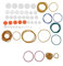 84pcs Set di pulegge per cinghia di trasmissione 2 mm di diametro albero ingranaggi in plastica puleggia albero cinghia vite senza fine set accessori per assortimento di ingranaggi fai-da-te per proge