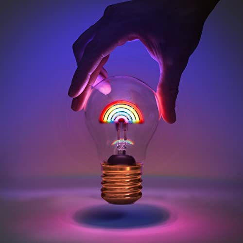 Suck UK Rainbow Lamp - Lampadina arcobaleno, batteria ricaricabile senza fili, lampadina al neon a LED, lampada da comodino per ragazze, lampadine Edison in stile retrò, accessori per camera da letto