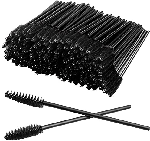 YIAGUN 50pcs Rose disposable mascara brush eye black stick eyebrow castor oil brush makeup tool (black)