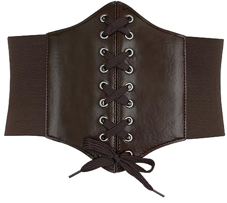 HANERDUN Damen Gürtel Elastische Breit Korsett Tied Vintage Taillengürtel | Damen Elastischen Korsett, Schnürgürtel, Retro Gürtel, Waspie Gürtel, Taille Hüftgurt, Corset Belt, Mittelalter, Piraten Belt