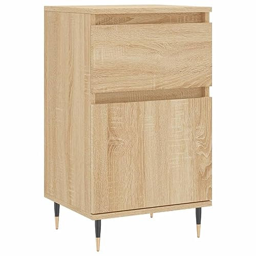 vidaXL Sideboard, Kommode mit viel Stauraum, Mehrzweckschrank Anrichte für Wohnzimmer, Schrank Beistellschrank Eisenbeine, Sonoma-Eiche Holzwerkstoff