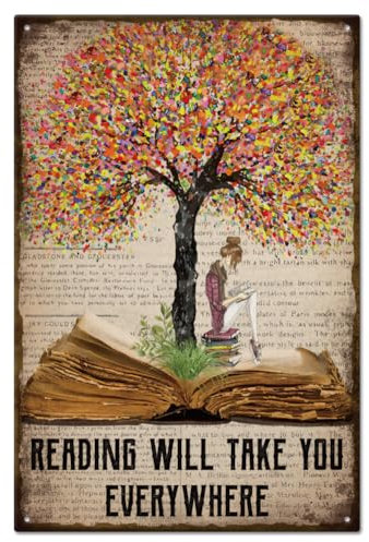 GLOBLELAND Vintage Read Theme Trees and Plants Metal Tin Sign For Garage Man Cave Retro Personalized Signs Garden Signs Art Plaque Poster Wall Decor for Home Kitchen Bar Club 8×12inch