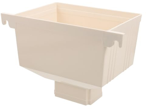 HOMSFOU Square PVC Downspout Adapter 9.25X6.29X5.31 Inches Rain Gutter Collector for Outdoor Rainwater Drainage and Gutter Diverter Connection