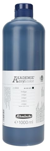Schmincke - AKADEMIE® Acryl color, Indigo 1 Liter, 23444029, feine Künstler-Acrylfarbe, brillant, hoch lichtecht und kadmiumfrei, für Acrylmalerei, Mixed Media