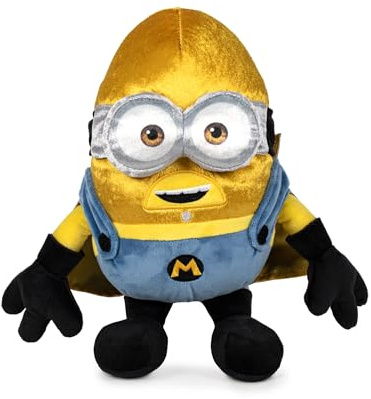 Famous Softies - 27 cm New Minions Super Hero The Dumma Film Me 4, Minion-leksak med glänsande tyg, plyschleksak med mjukt fyllmedel, för 0-åringar + Känd (760024511)