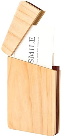 wellhouse Visitenkartenhalter aus Holz, Visitenkartenetui, Namenskartenhalter, Walnussholz, Kartenhalter mit Magnetverschluss, tragbar (Ahorn)