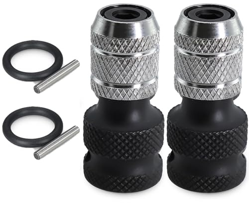 2PCS Juttzzei 1/2 Square Drive to 1/4 Hex Shank Socket Adapter | Upgraded Weighted CR-V Steel 1/2 to 1/4 Inch Impact Driver Socket Converter for Impact Driver Ratchet Wrench