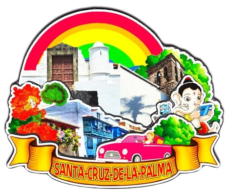 Orlaybar - Imán decorativo 3D de Santa Cruz de la Palma, Islas Canarias, España, para nevera, ciudad, viajes, recuerdo, regalos turísticos, hecho a mano, manualidades, decoración del hogar, 3794
