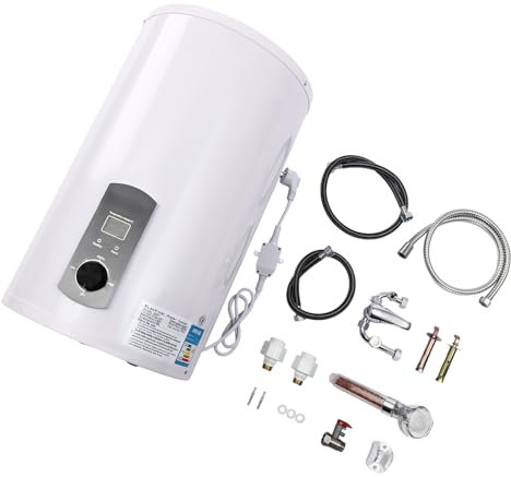 Chauffe Eau Instantané 2000W Electrique Chauffe Eau Plat Température Réglable Chauffe Eau électriques Avec Robinet, Douche à Main,Pour Cuisine, WC, Salon De Coiffure, Salle De Bain