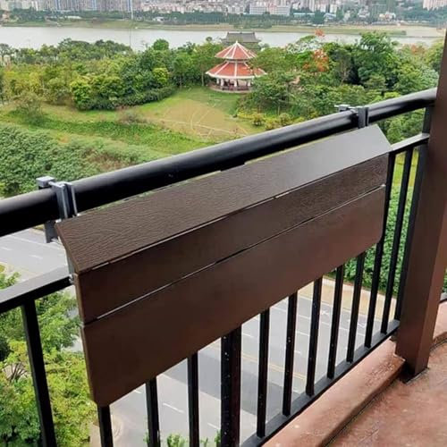 Balkon-Stehtisch für Geländer,Balkongeländer-Hängetisch,klappbarer Balkontisch,hängender verstellbarer Decktisch,hängender Klapptisch für den Außenbereich,60 * 37cm/23.6 * 14.56inch